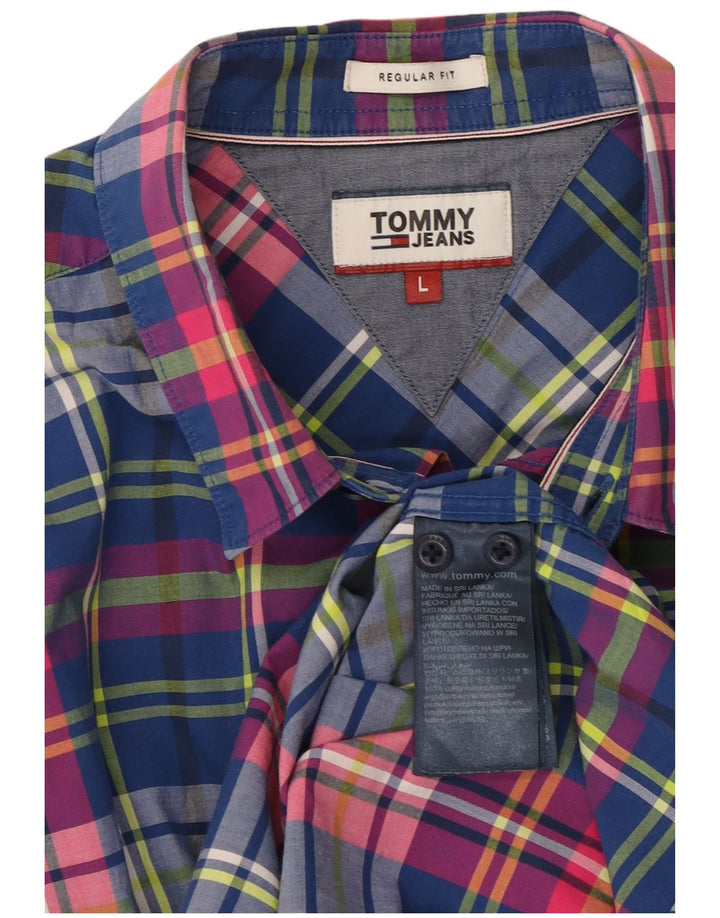 TOMMY HILFIGER Camisa Regular Fit para Hombre Algodón a Cuadros Multicolor Grande