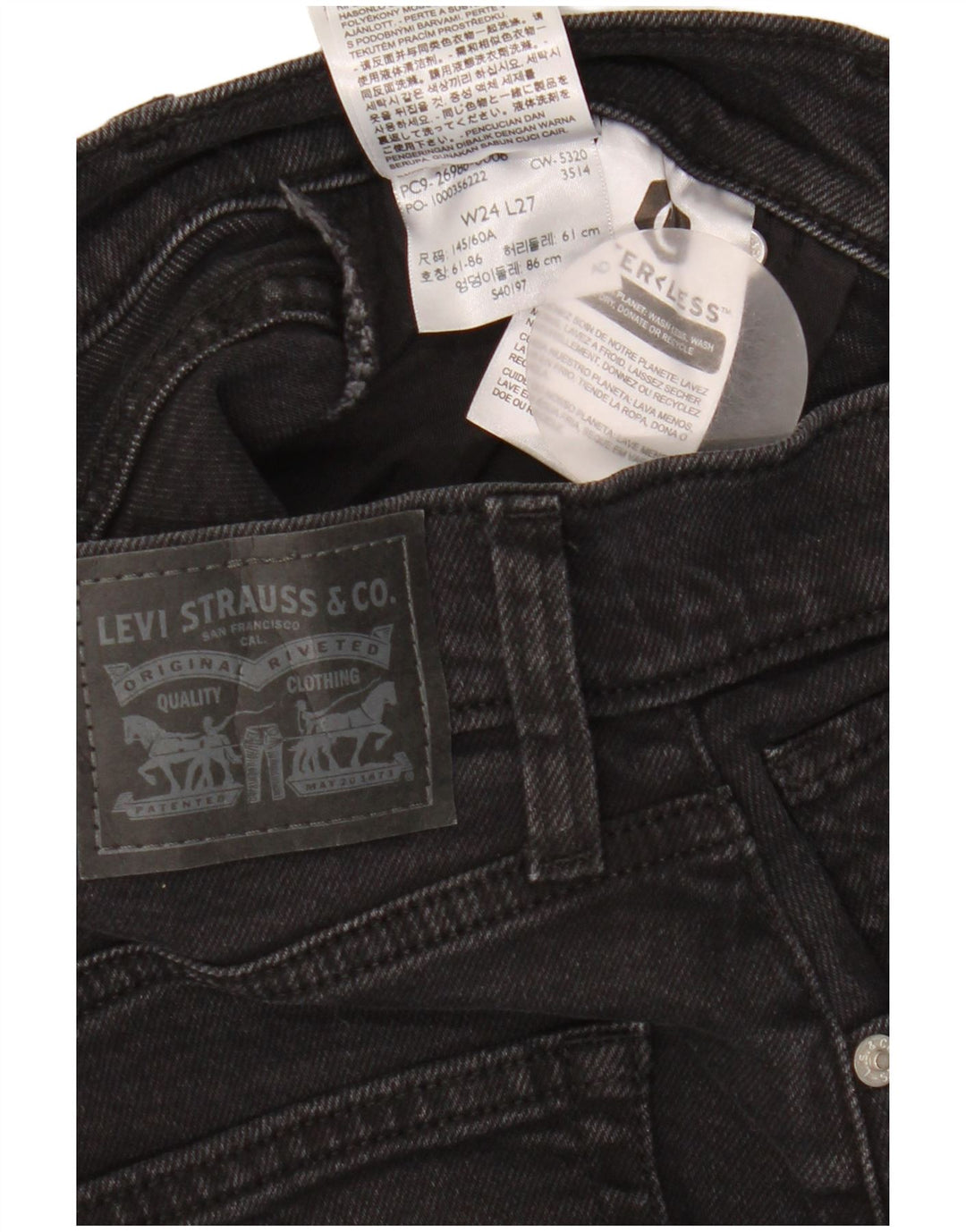 Levi's Vaqueros Tapered Mujer W24 L27 Algodón Negro