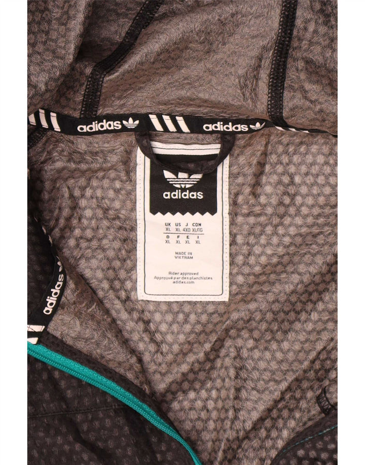 Adidas Chaqueta impermeable con capucha para hombre UK 42 XL Poliéster negro