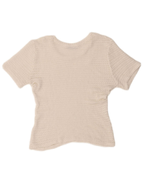 Zara Mujer Trafaluc Blusa De Punto Top UK 44 Medio Blanco