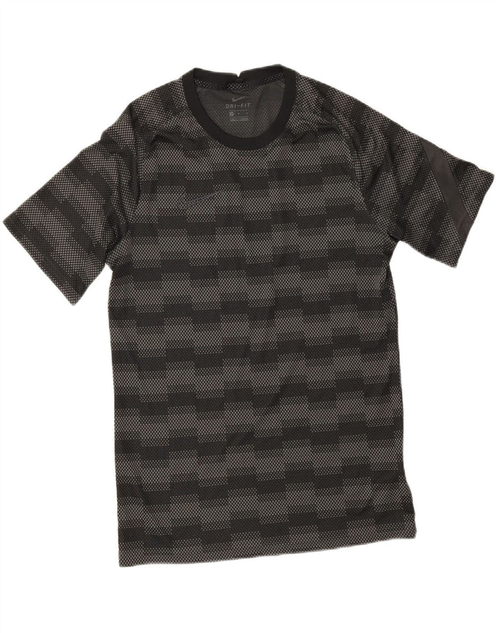 Camiseta Nike Dri Fit para hombre Top poliéster geométrico negro mediano