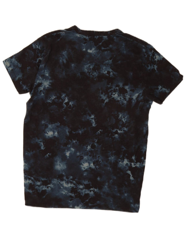 HOLLISTER Mens Graphic T-Shirt Top Small Navy Blue Tie Dye Cotton