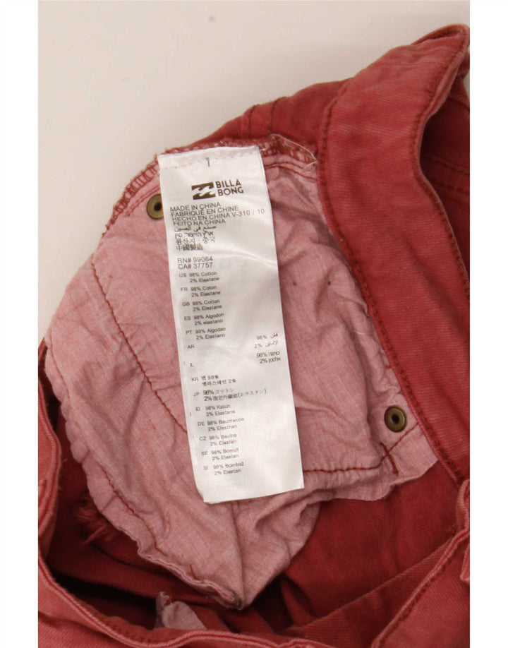 Billabong Mujer Pantalones Cortos De Mezclilla Desgastados W26 Pequeño Algodón Rojo