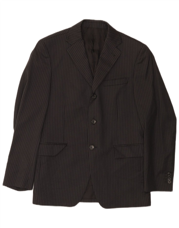 Paoloni Chaqueta tipo blazer de 3 botones para hombre IT 48 Mediana negra a rayas