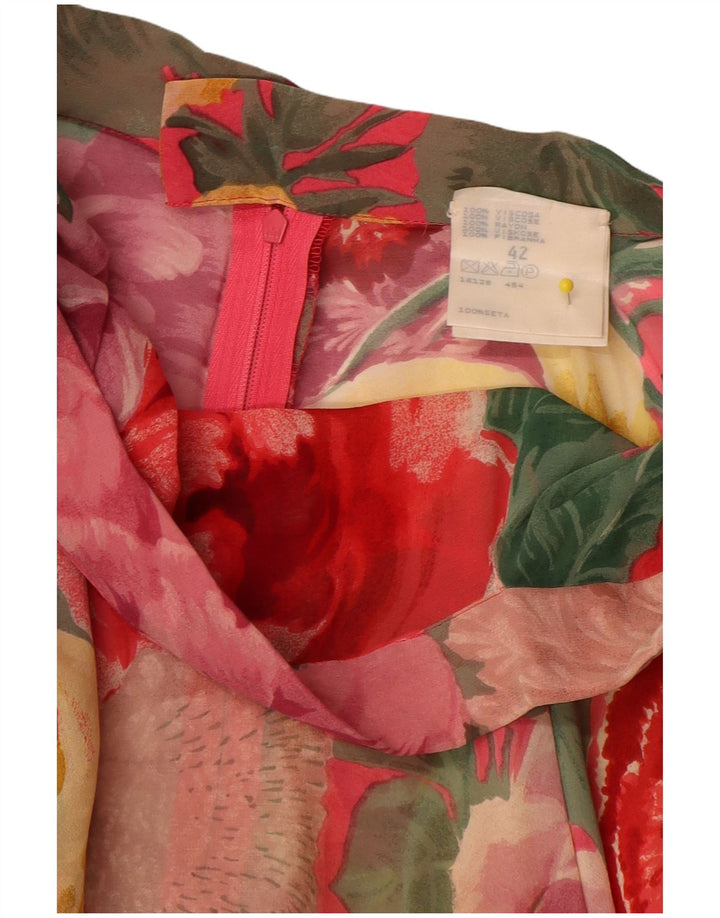 Vintage mujer 2 piezas falda set IT 42 Medio W26 Multicolor Floral