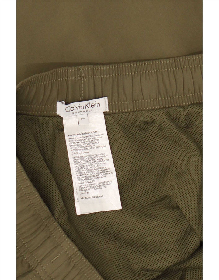 Calvin Klein Bañador con gráfico para hombre, tamaño grande, color caqui, poliéster