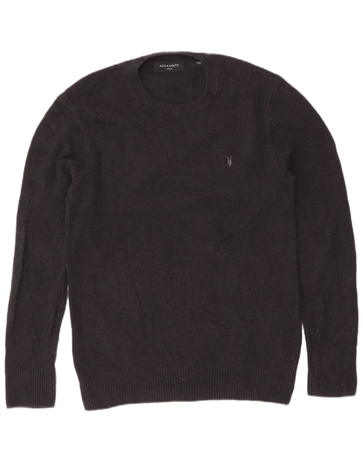All Saints - Jersey de cuello redondo para hombre, talla pequeña, algodón azul marino