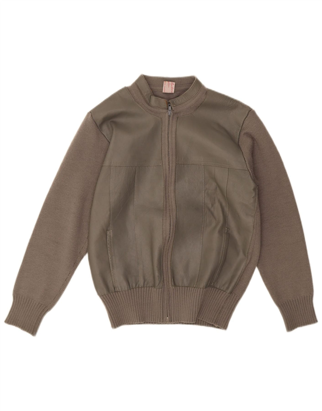 Vintage Mens Cardigan Suéter IT 50 Acrílico Marrón Medio