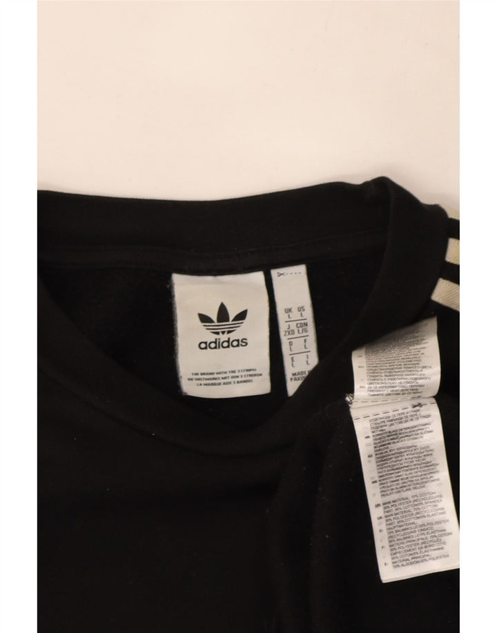 Adidas Hombre Sudadera Jumper Grande Negro Algodón
