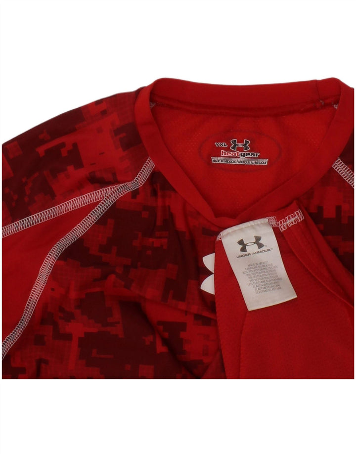 UNDER ARMOUR Camiseta gráfica Heat Gear para niños de manga larga 13-14 años XL Rojo