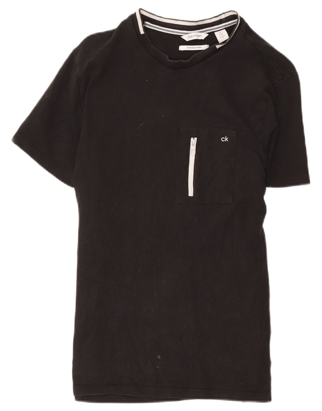 Calvin Klein - Camiseta para hombre, talla pequeña, algodón negro