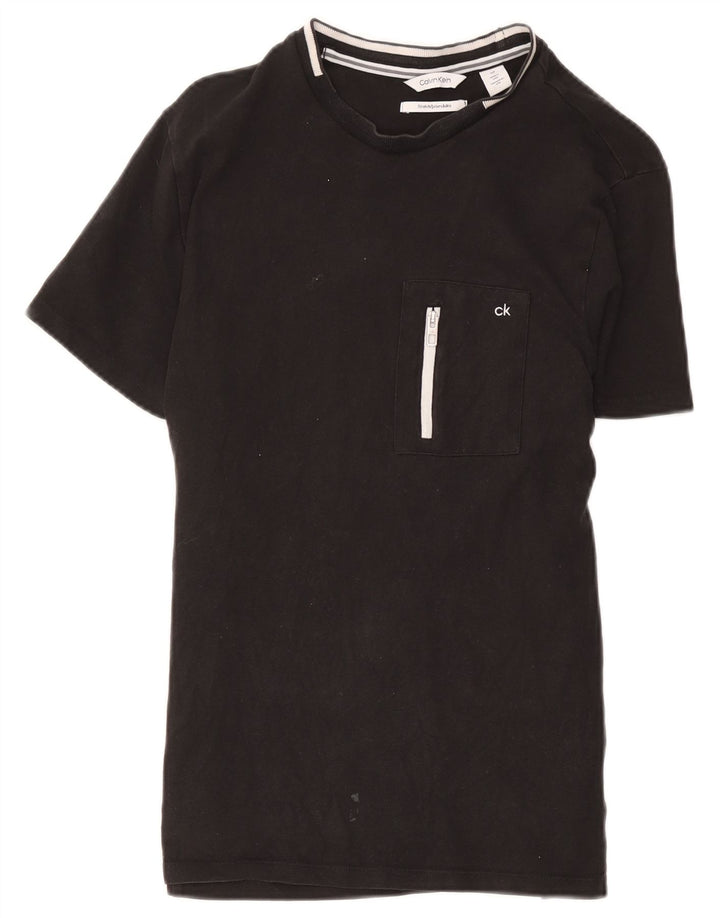 Calvin Klein - Camiseta para hombre, talla pequeña, algodón negro