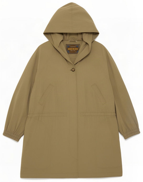 Penny Black Parka extragrande con capucha para mujer IT 44 Medium Khaki