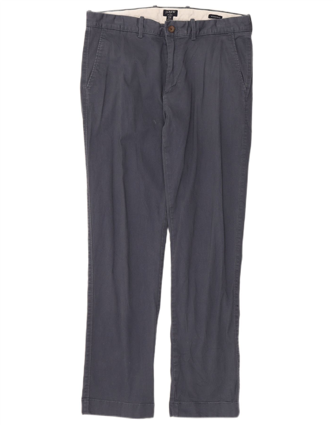 J. CREW Pantalones chinos rectos flexibles para hombre W33 L32 Algodón azul marino