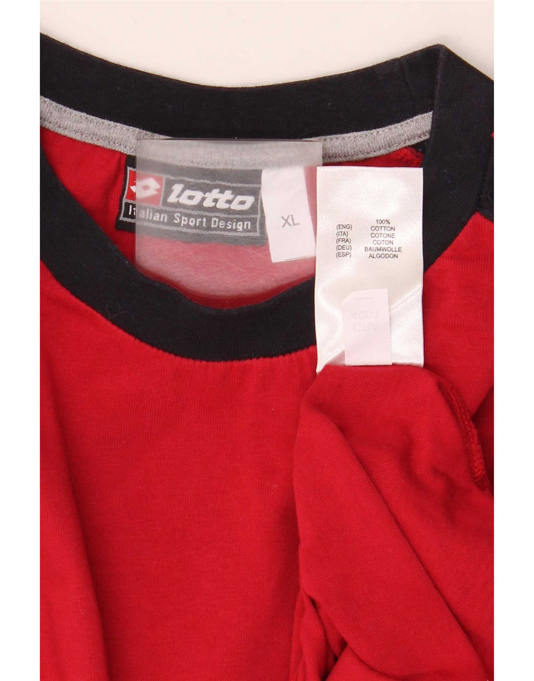 Lotto Hombre Top Manga Larga XL Algodón Color Block Rojo
