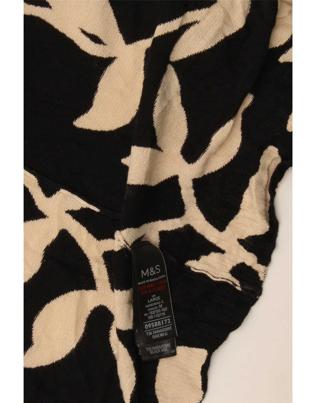 Marks & Spencer Suéter tipo cárdigan extragrande para mujer Reino Unido 46 Grande Negro Floral