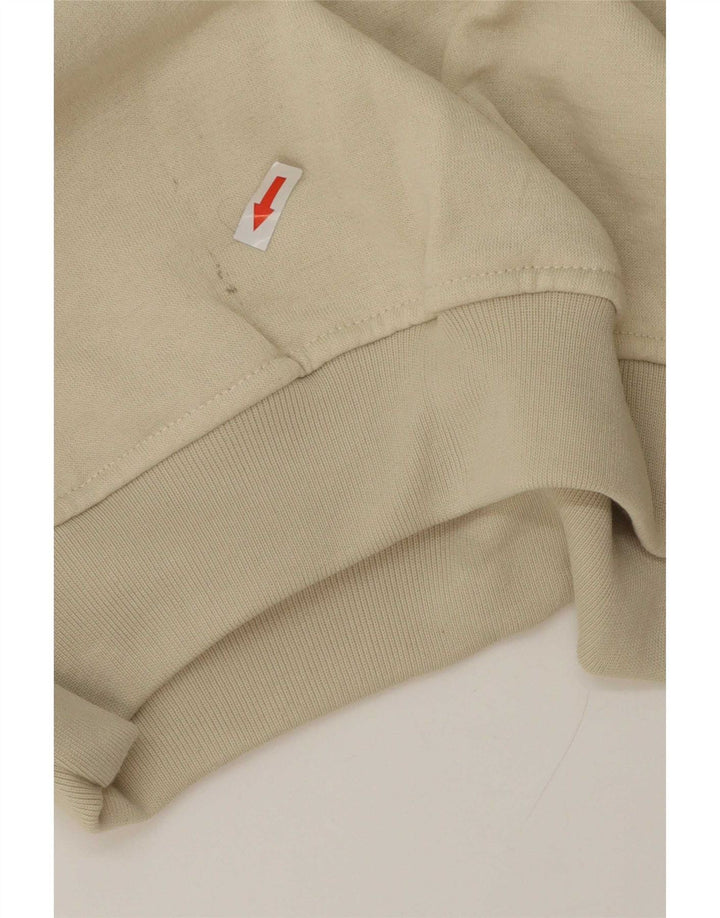 Vintage hombres polo cuello sudadera jumper medio beige algodón