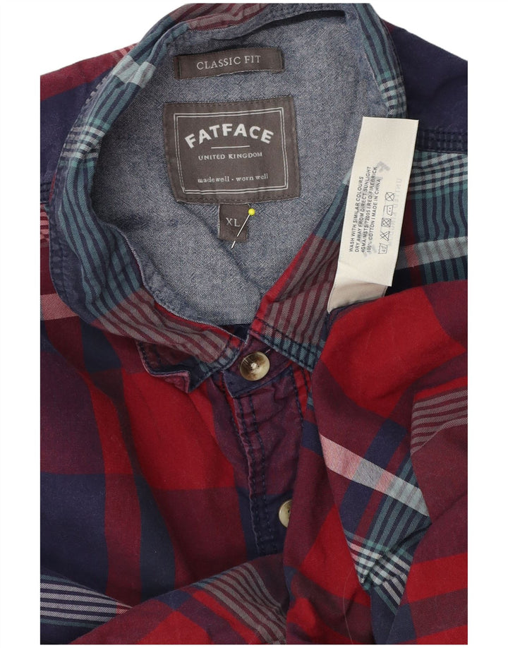 Camisa de corte clásico para hombre de Fat Face XL de algodón a cuadros rojos