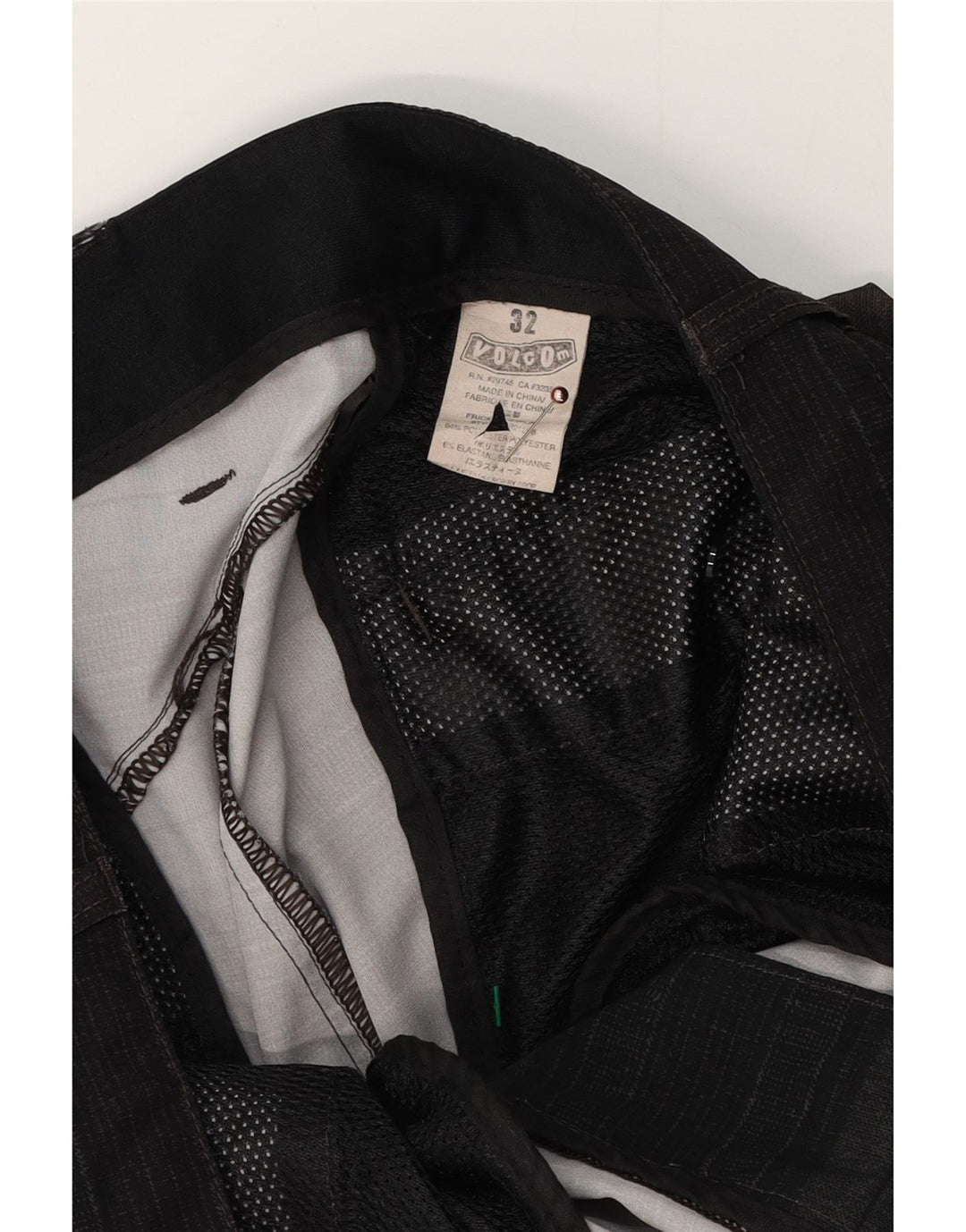 VOLCOM Pantalones cortos cargo para hombre W32 Poliéster a rayas grises grandes