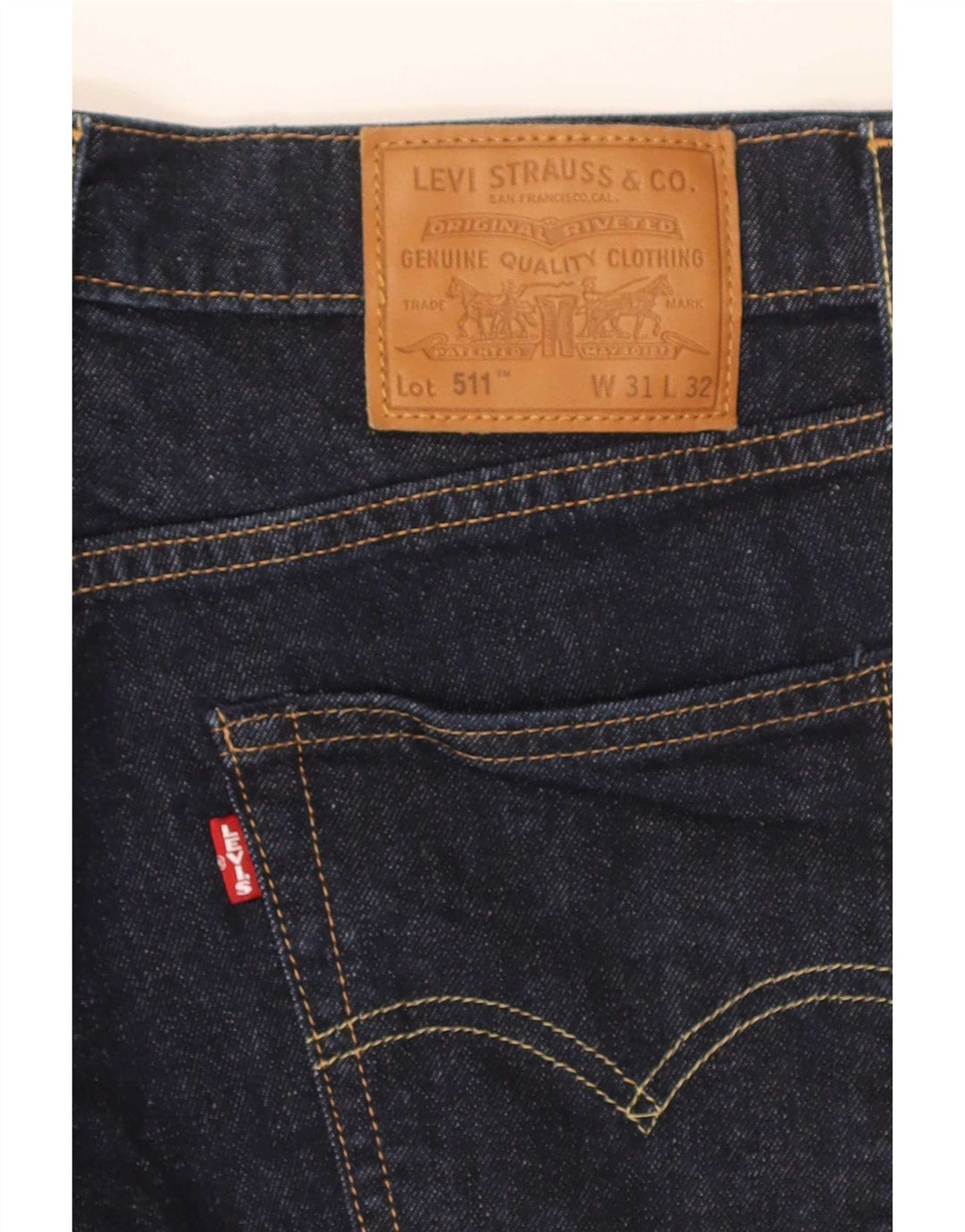 Levi's Hombre 511 Slim Jeans W31 L32 Algodón Azul Marino