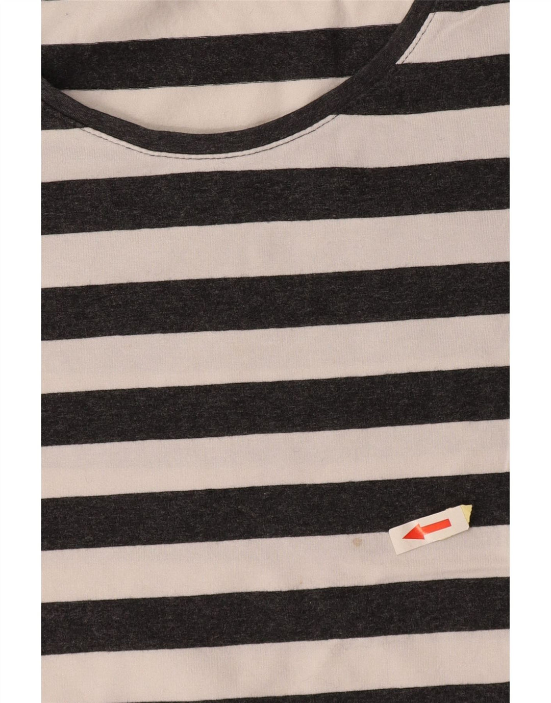 FRENCH CONNECTION Camiseta para mujer Top UK 12 Algodón a rayas gris medio