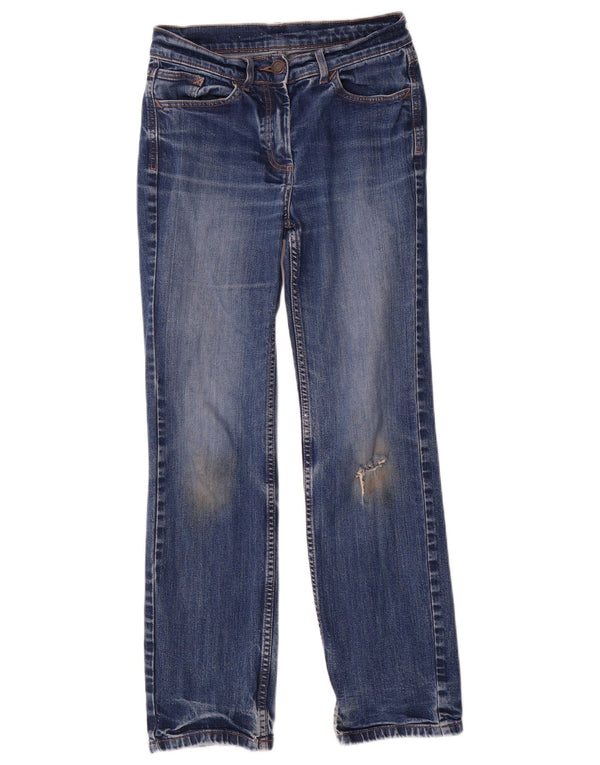 Marks & Spencer Vaqueros rectos para mujer UK 8 Small W26 L29 Algodón azul