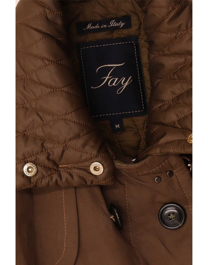 Fay Abrigo militar de doble botonadura para mujer UK 44 Medium Khaki