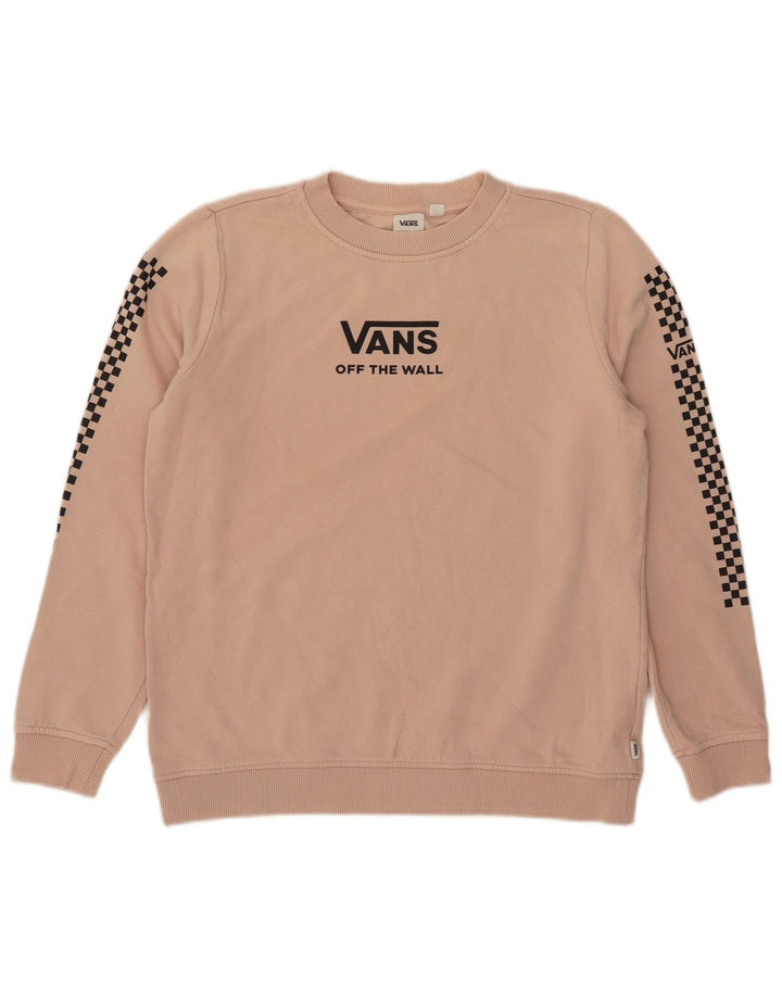Vans Mujer Graphic Oversize Sudadera Jumper UK 10 Small Pink