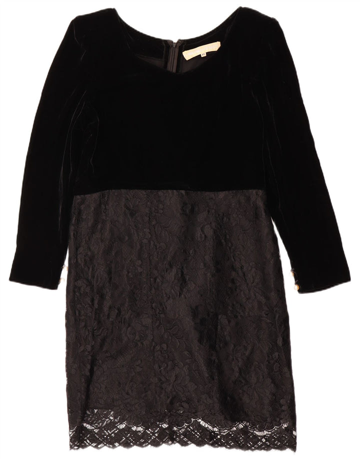 Clara Della Giovanna Vestido recto de manga larga para mujer IT 44 Mediano Negro