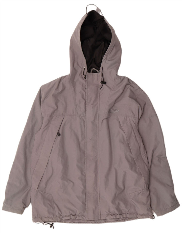 SMOG Mens Hooded Windbreaker Jacket UK 42 XL Grey Polyamide