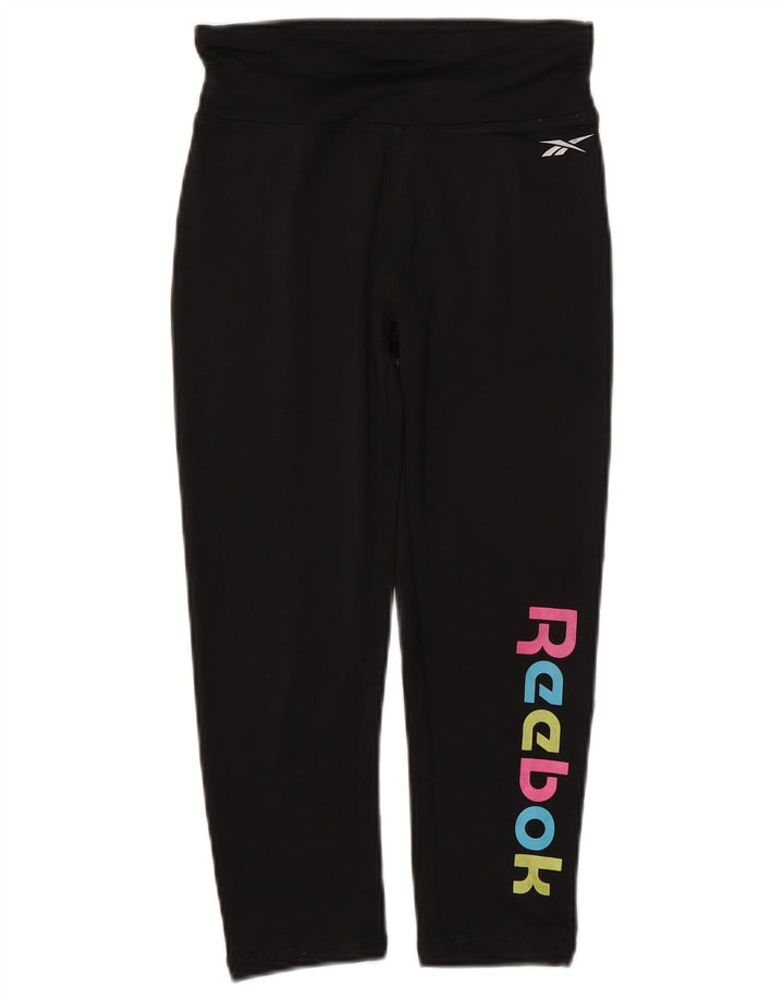 Reebok Leggings Capri Graphic para niña 10-11 años Poliéster negro