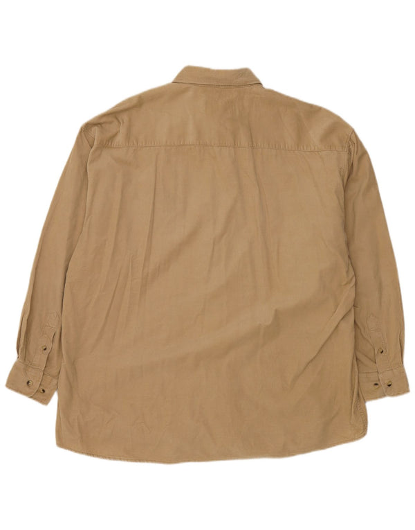 Camisa vintage de pana para hombre 2XL Algodón beige