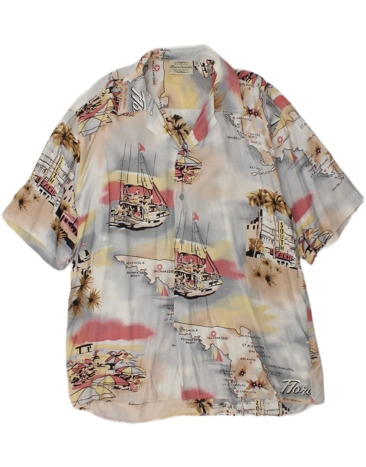 MAURO GESANDRO Camisa Manga Corta Estampado Abstracto Hombre XL Multicolor