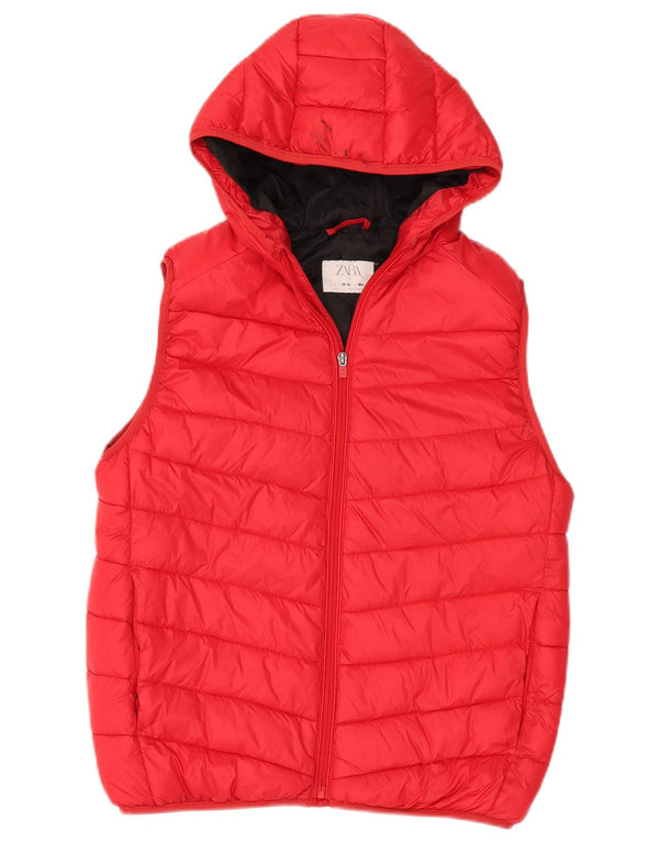 Zara Chaleco acolchado con capucha para niño 13-14 años Nylon rojo