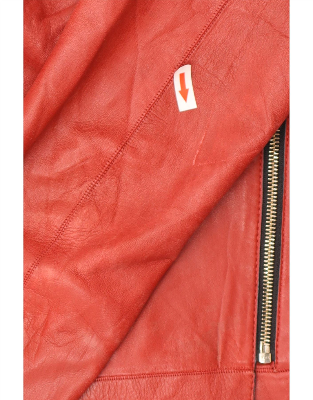 Massimo Dutti Chaqueta Biker de Cuero para Hombre UK 36 Small Cuero Rojo