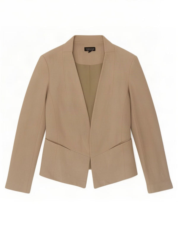 Topshop Chaqueta Bolero para Mujer UK 8 Small Viscosa Beige