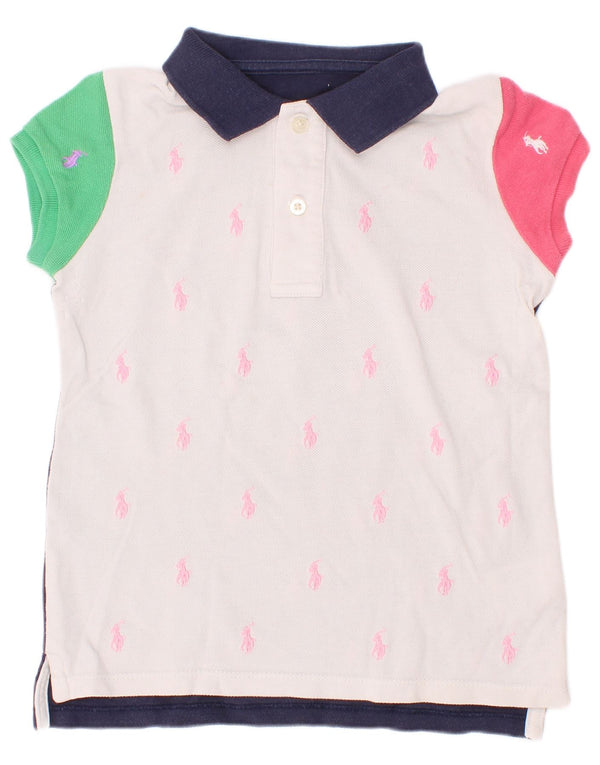 Polo Ralph Lauren Camiseta de rugby estampada para niña 7-8 años Blanco Colorblock