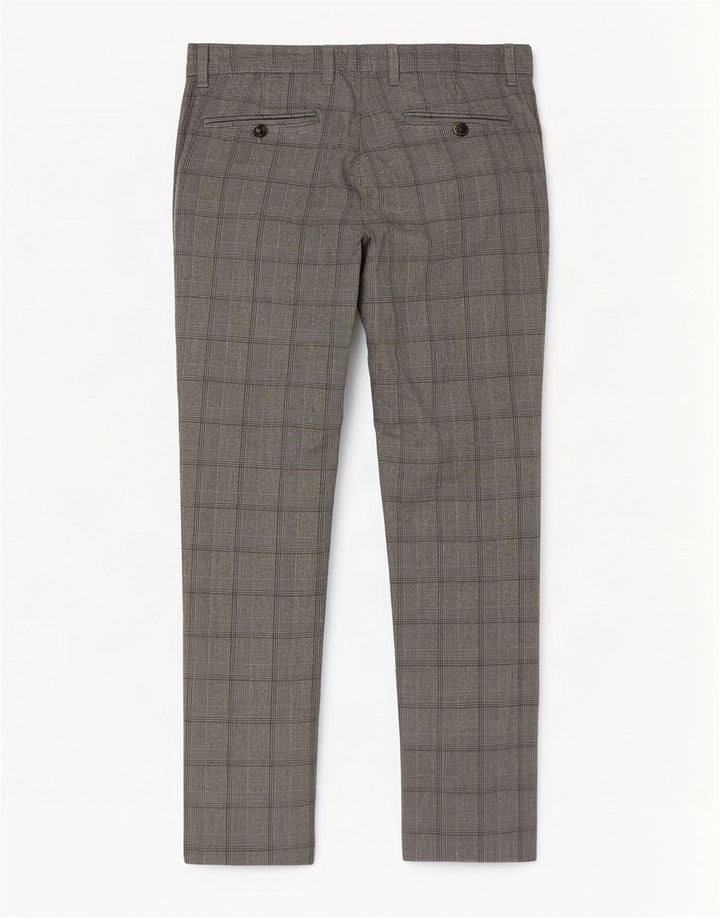 Ted Baker Pantalones informales ajustados para hombre W32 L31 Poliéster a cuadros grises