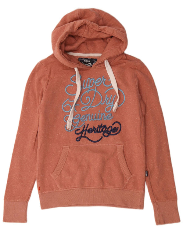 Superdry Jersey con capucha gráfica para mujer Reino Unido 10 Pequeño algodón moteado rosa