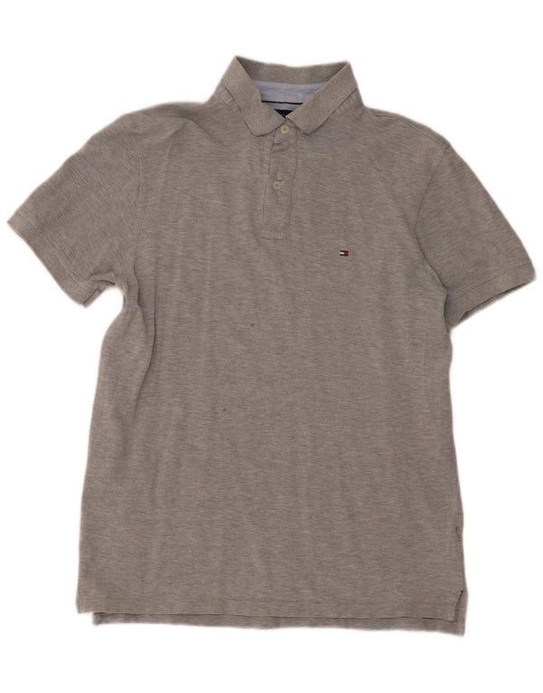 Polo Tommy Hilfiger de algodón moteado en gris medio para hombre