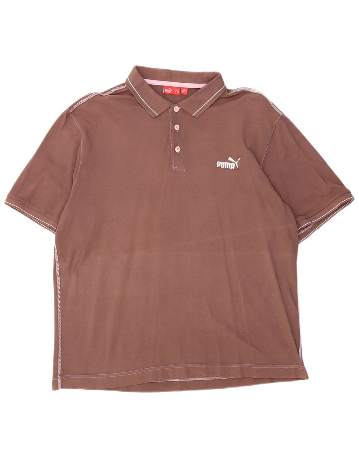 Puma Polo para hombre de algodón marrón grande
