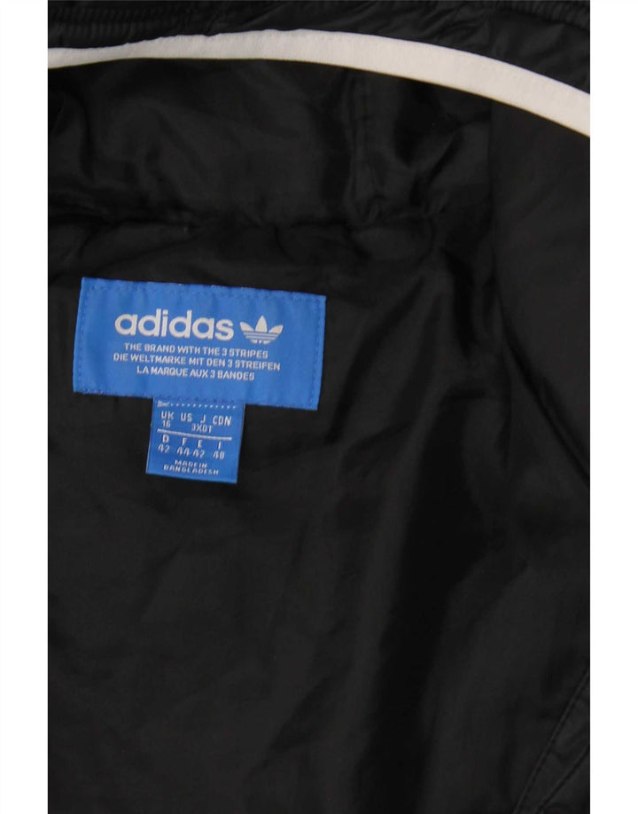 Adidas Chaqueta acolchada con capucha para mujer UK 46 Grande Poliéster negro