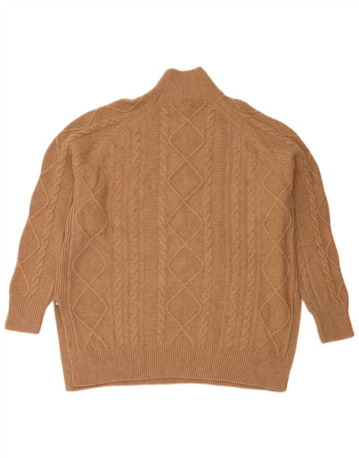 Reiss Suéter extragrande con cuello de tortuga para mujer UK 44 Lana marrón medio