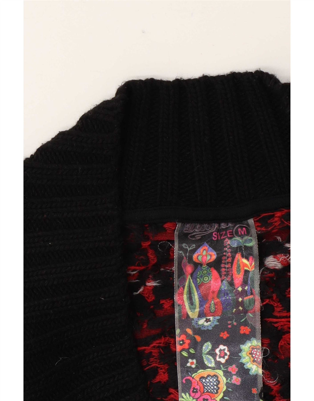 Desigual Top Túnica con Patrón Abstracto para Mujer Reino Unido 12 Mediano Negro