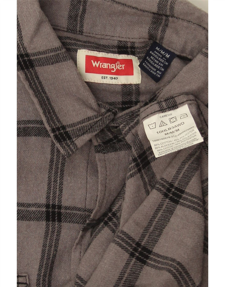Wrangler Camisa De Franela De Algodón A Cuadros Gris Medio Hombre