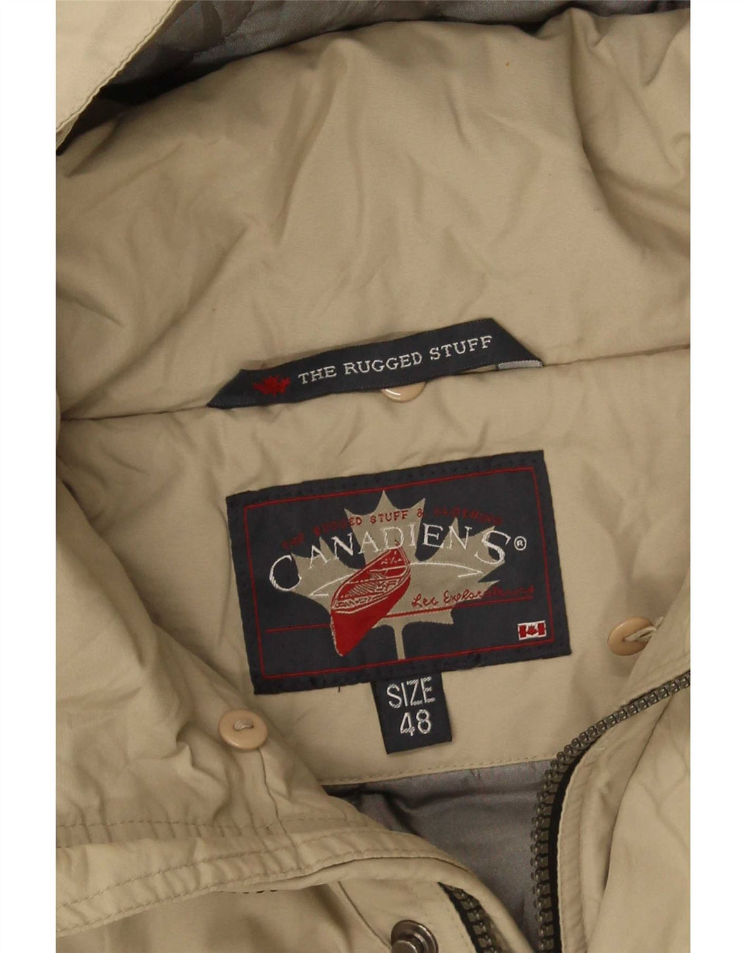 Canadiens Abrigo acolchado con capucha para hombre IT 48 Algodón beige medio