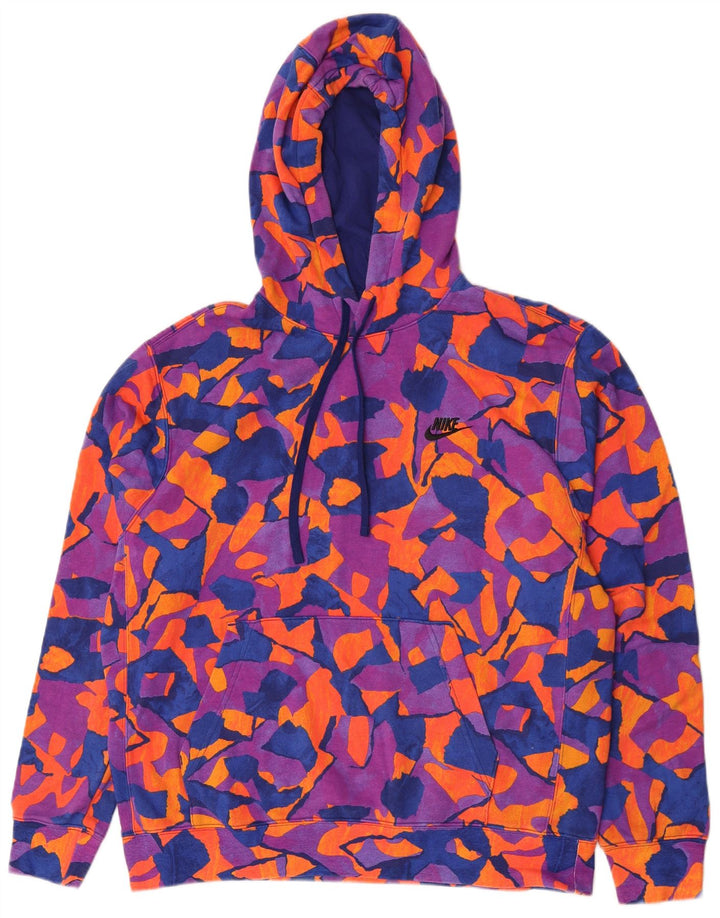 Nike - Sudadera con capucha para hombre, talla grande, algodón geométrico multicolor