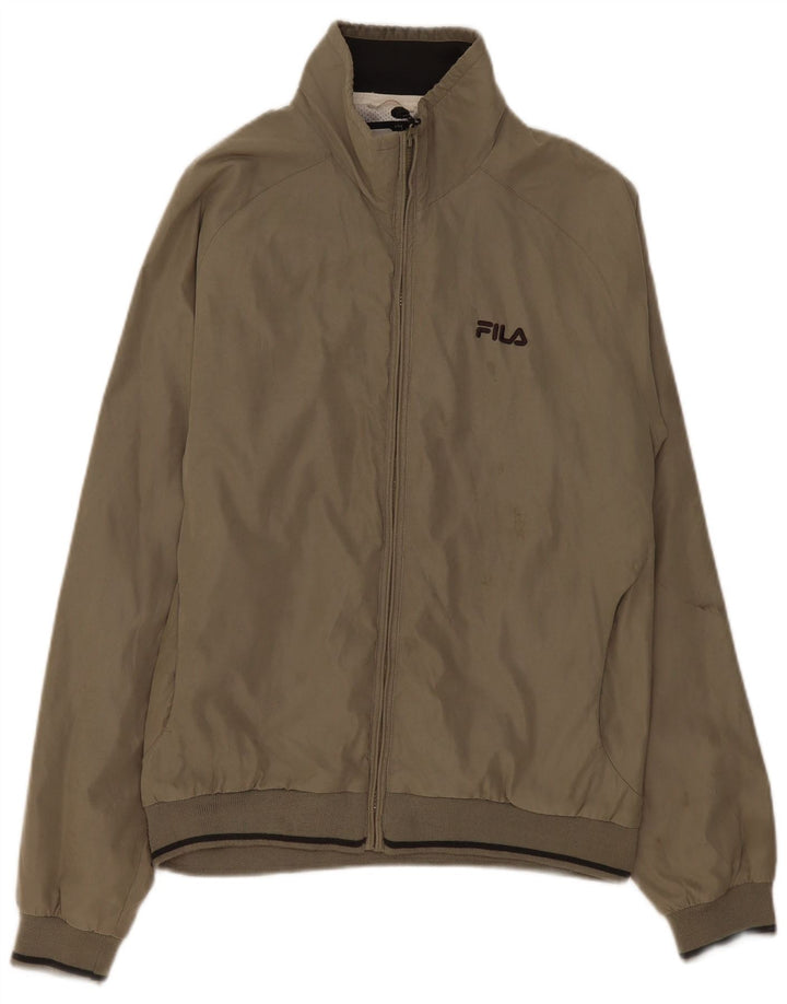 Fila Chaqueta impermeable para hombre Reino Unido 40 Poliéster gris grande