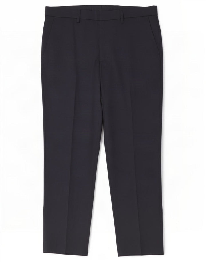 Marks & Spencer Pantalón de traje regular para hombre W36 L31 Poliéster azul marino