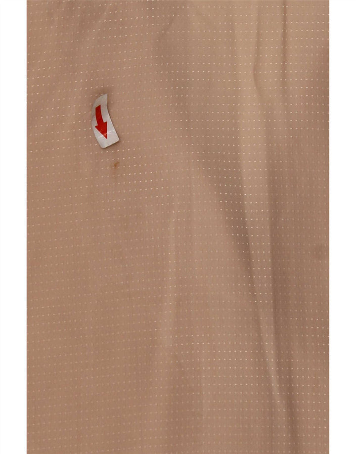 Vintage mujer camisa blusa Reino Unido 14 medio beige manchado